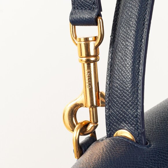 Celine Mini Belt Navy Grained Calfskin Bag - Picture 9 of 14
